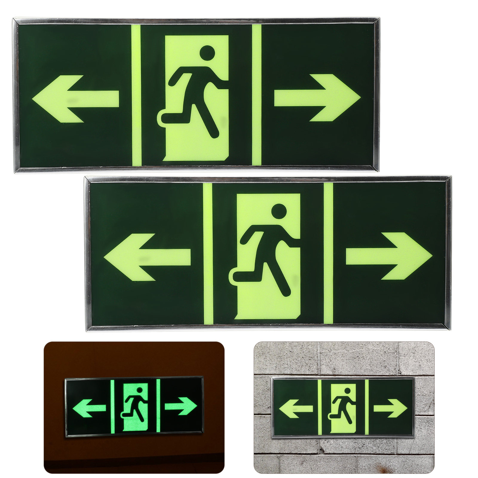 Emergency Exit Sign - 2Pcs Luminous Emergency Exit Sign Acrylic