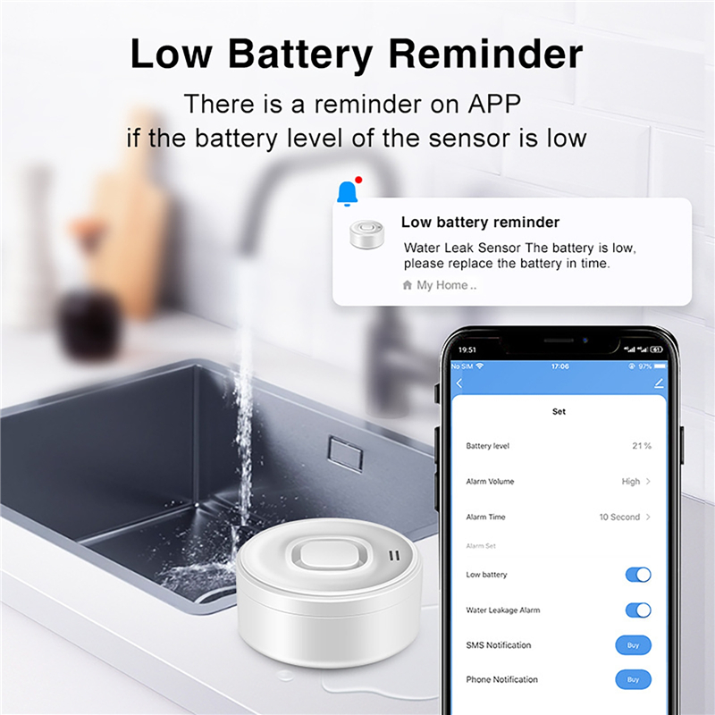 Tuya Smart WIFI Water Leak Sen - Water Alarm Sensor ulasan dan harga