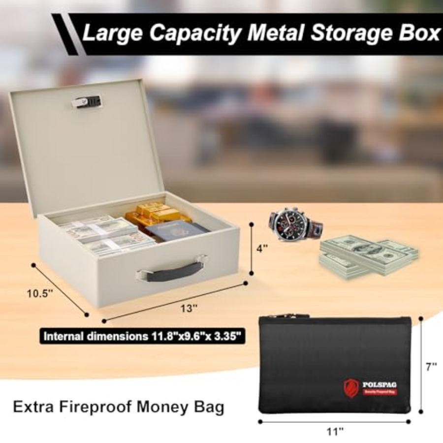 Fireproof Document Box with Ke - Fire Safe Document ulasan dan harga