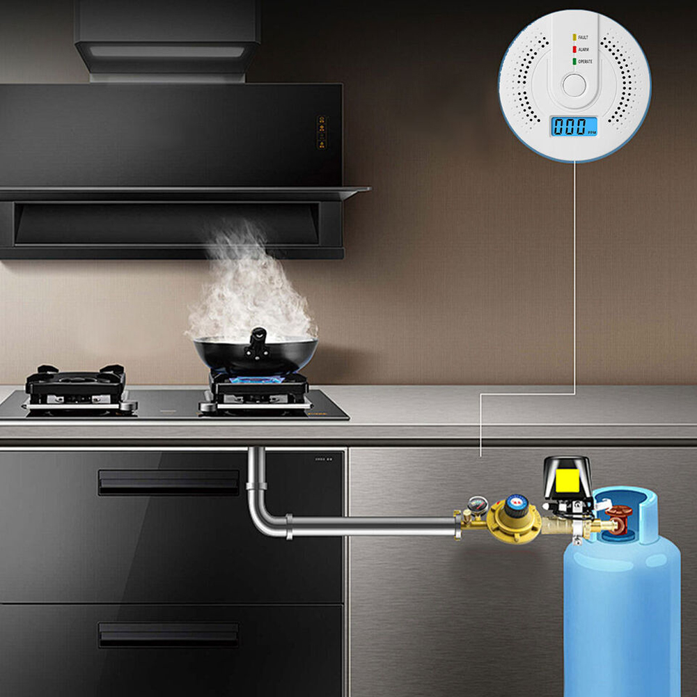 Digital Carbon Monoxide Detect - Smoke Detector Interconnected ulasan dan harga