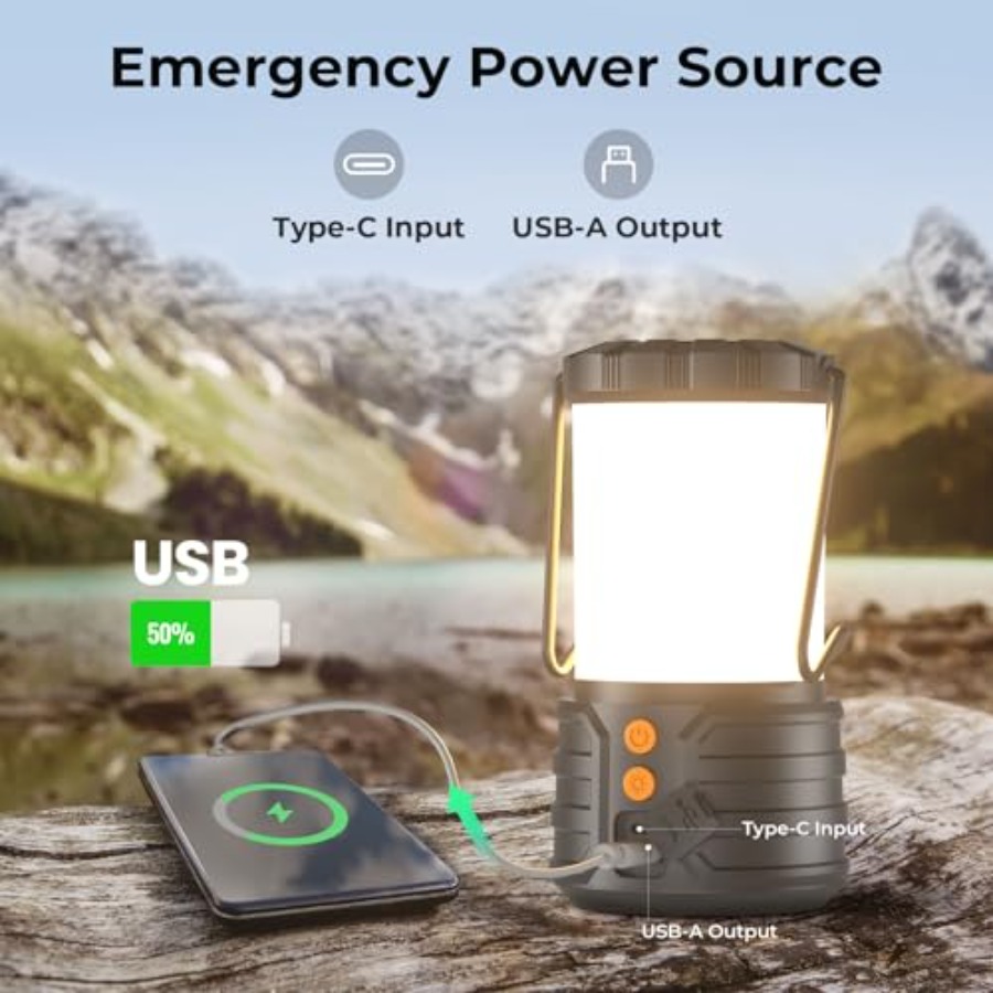 Camping Lantern, 5000mAh Recha - Power Outage Light ulasan dan harga