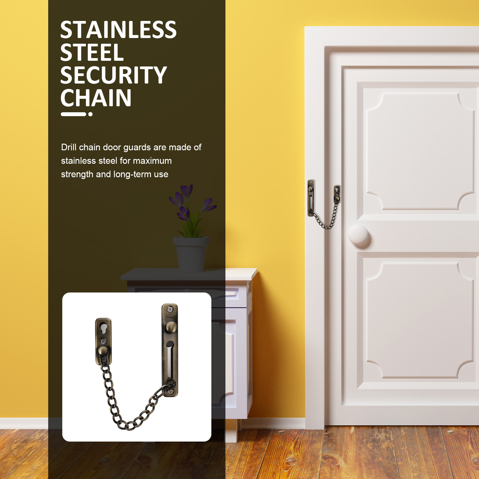 Punch Free Door Chain Lock Sta - Security Chain Door ulasan dan harga
