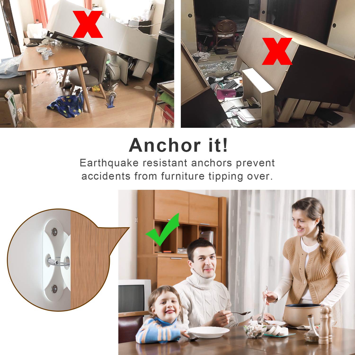 Furniture Anchors (10 Pack), F - Earthquake Anchor Strap ulasan dan harga
