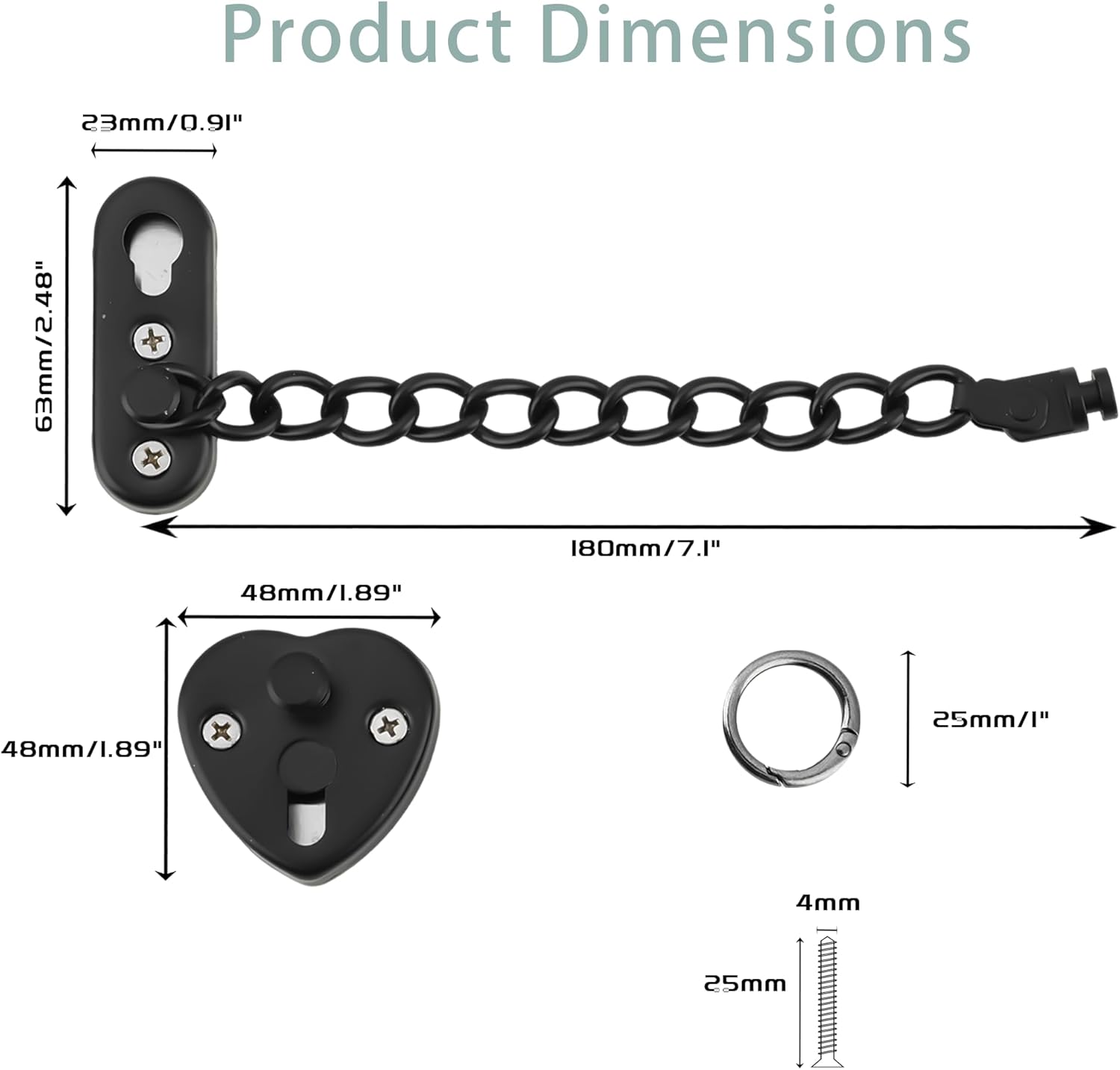 Heart-Shaped Door Chain Lock w - Security Chain Door ulasan dan harga