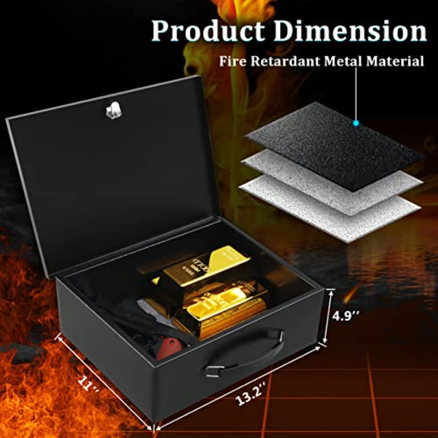 Portable Metal Safe Box with K - Fire Safe Document ulasan dan harga